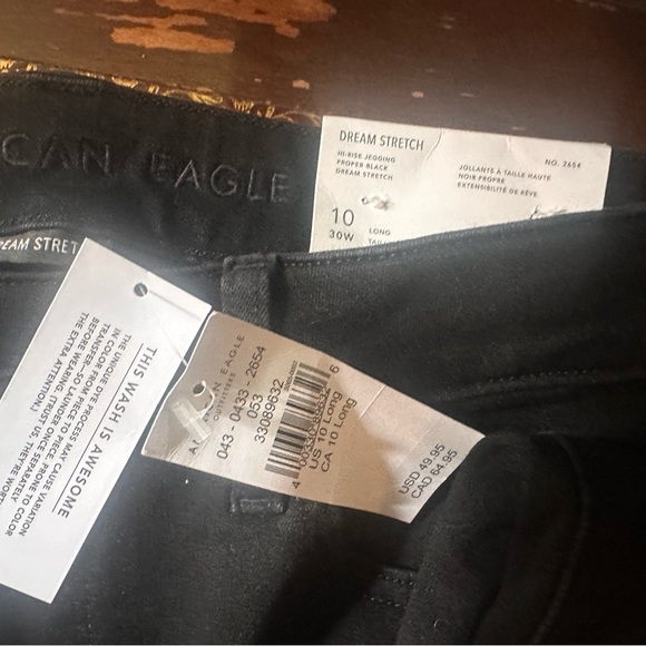 NWT American Eagle Hi-Rise Jegging Proper Black Dream Stretch Size 10 Long - Picture 3 of 5